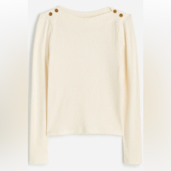 Madewell Ribbed Long Sleeve Boatneck Shirt XS NT 908 - Picture 2 of 8